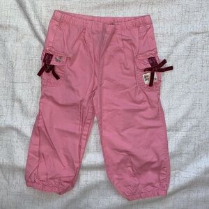 Ralph Lauren 24 Month Little Girl Pink Cotton Pants with Bow Detailing